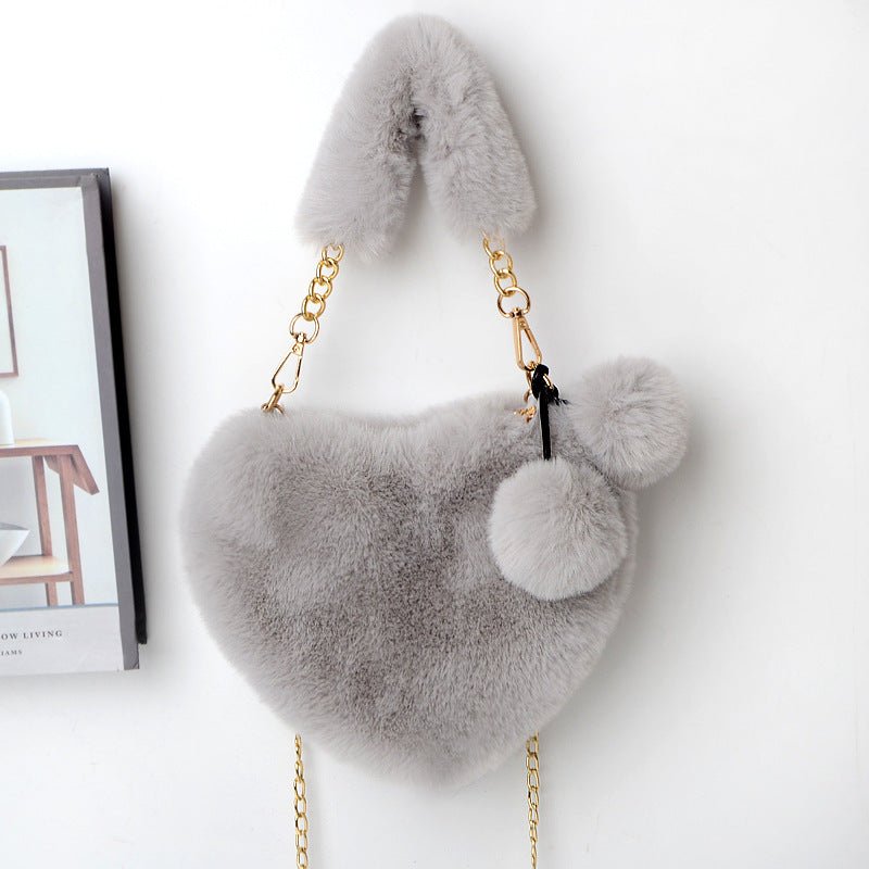 Love Bags Soft Plush Handbags Women Valentine's Day Party Bag - pokema967b256b0e5ac055f8dcc53b3d7c012d