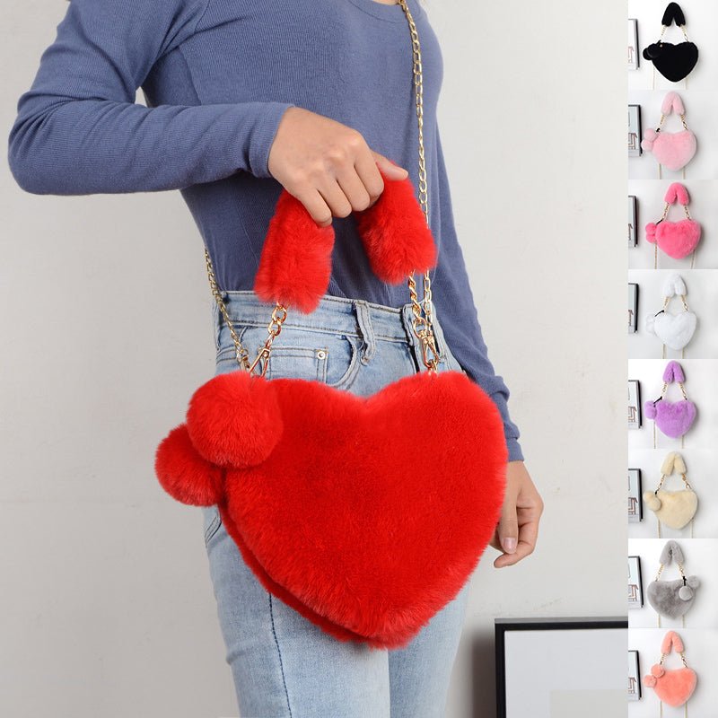 Love Bags Soft Plush Handbags Women Valentine's Day Party Bag - pokema7f36dd75e5d8530a7b26aa711dc65000