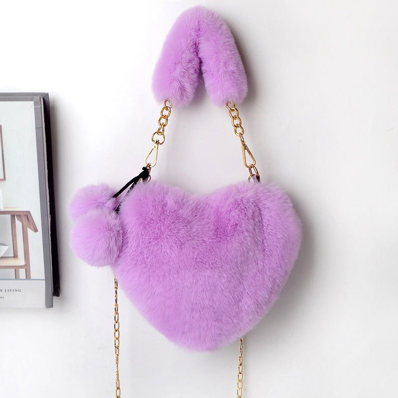 Love Bags Soft Plush Handbags Women Valentine's Day Party Bag - pokema88630e3c764cceb01e923d27fbf18148