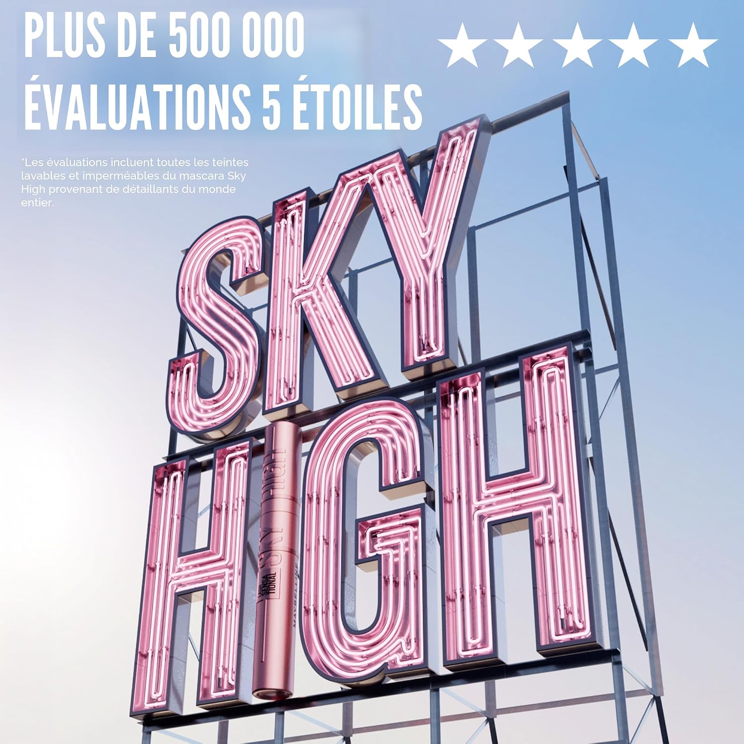 Mascara pour cils Maybelline New York Lash Sensational Sky High lavable, maquillage, formule volumatrice, allongeante, définissante, recourbante, multiplicatrice, très noire, 7,2 ml - pokemaMascara pour cils Maybelline New York Lash Sensational Sky High lavable, maquillage, formule volumatrice, allongeante, définissante, recourbante, multiplicatrice, très noire, 7,2 ml