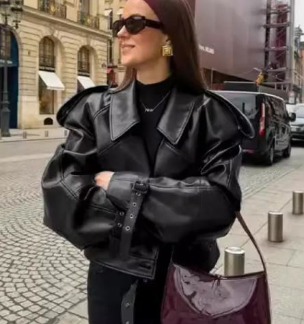Matte Leather Jacket - pokemaMatte Leather Jacket