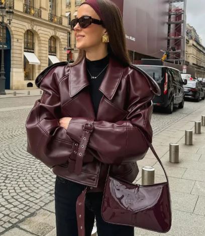 Matte Leather Jacket - pokemaMatte Leather Jacket