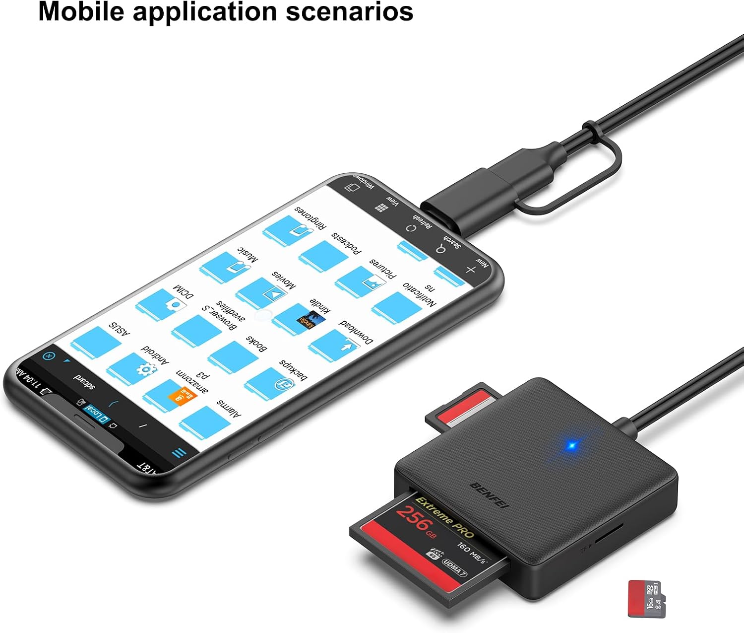 Memory Card Reader, BENFEI 4in1 USB 3.0 and USB-C to SD Micro SD MS CF Card Reader Adapter, 4 Cards Simultaneously Read and Write, Compatible with iPhone 15 Series, MacBook Pro/Air 2023, and More - pokemaMemory Card Reader, BENFEI 4in1 USB 3.0 and USB-C to SD Micro SD MS CF Card Reader Adapter, 4 Cards Simultaneously Read and Write, Compatible with iPhone 15 Series, MacBook Pro/Air 2023, and More