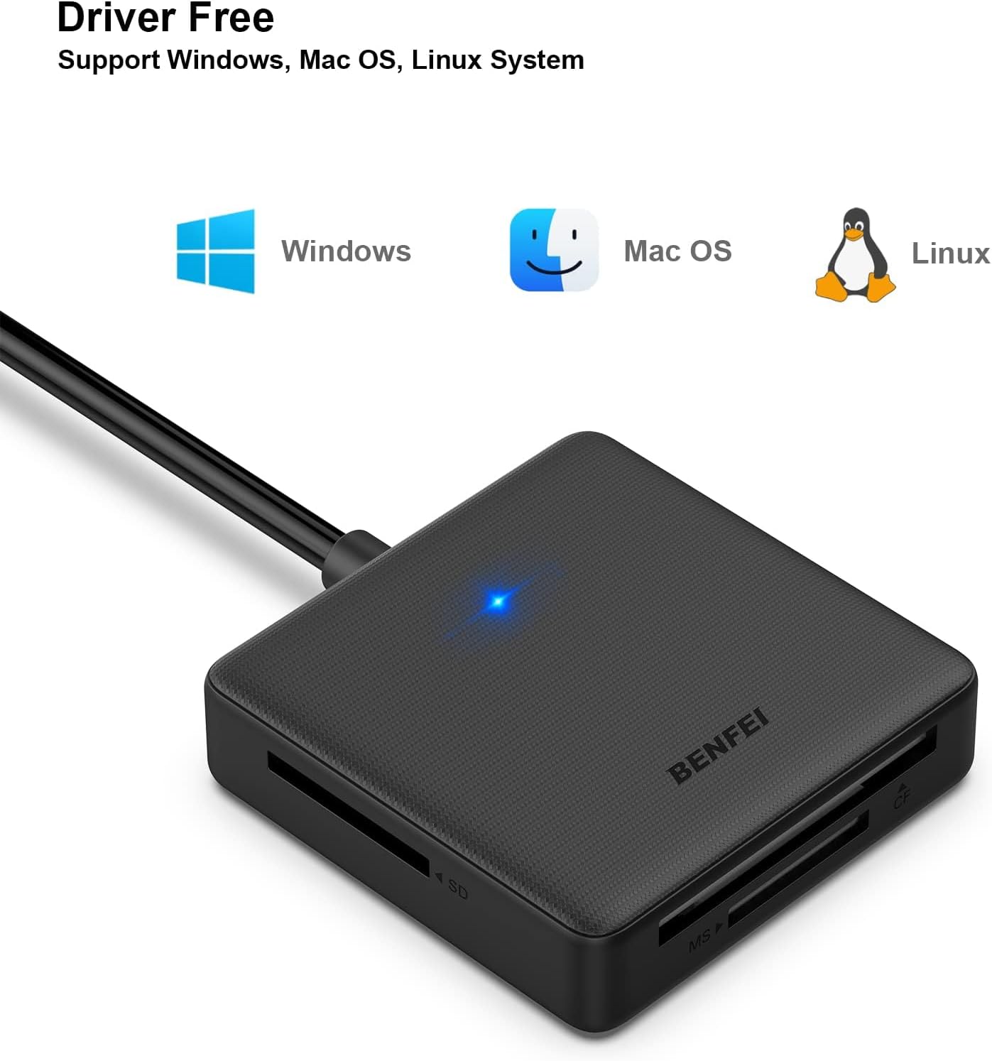 Memory Card Reader, BENFEI 4in1 USB 3.0 and USB-C to SD Micro SD MS CF Card Reader Adapter, 4 Cards Simultaneously Read and Write, Compatible with iPhone 15 Series, MacBook Pro/Air 2023, and More - pokemaMemory Card Reader, BENFEI 4in1 USB 3.0 and USB-C to SD Micro SD MS CF Card Reader Adapter, 4 Cards Simultaneously Read and Write, Compatible with iPhone 15 Series, MacBook Pro/Air 2023, and More