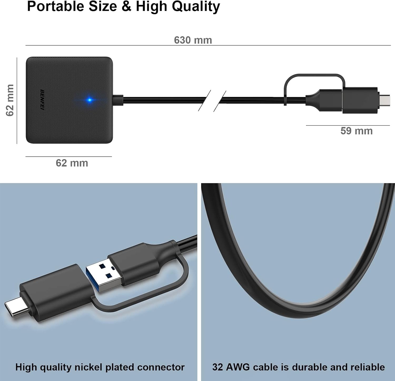 Memory Card Reader, BENFEI 4in1 USB 3.0 and USB-C to SD Micro SD MS CF Card Reader Adapter, 4 Cards Simultaneously Read and Write, Compatible with iPhone 15 Series, MacBook Pro/Air 2023, and More - pokemaMemory Card Reader, BENFEI 4in1 USB 3.0 and USB-C to SD Micro SD MS CF Card Reader Adapter, 4 Cards Simultaneously Read and Write, Compatible with iPhone 15 Series, MacBook Pro/Air 2023, and More