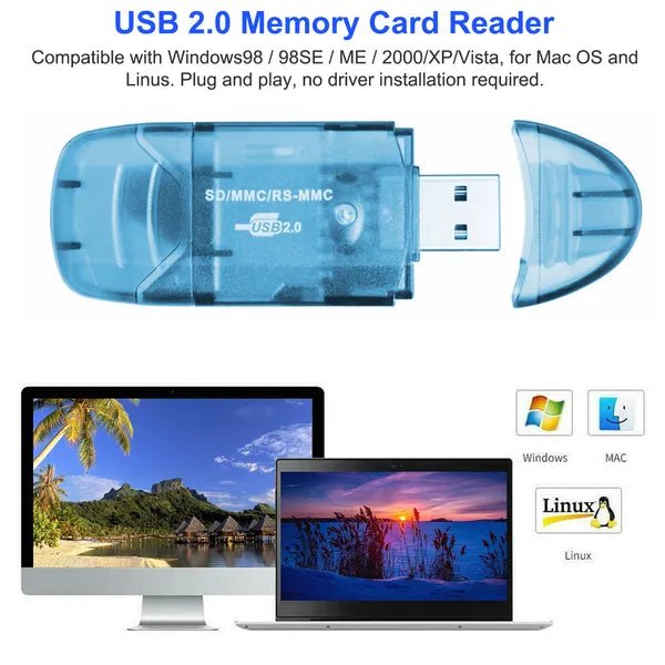 Memory Card Reader USB 2.0 480Mbps High Speed Card Reader Adapter For SD Card - pokemab2babab55a797741b9bdbbc6e24fdde3