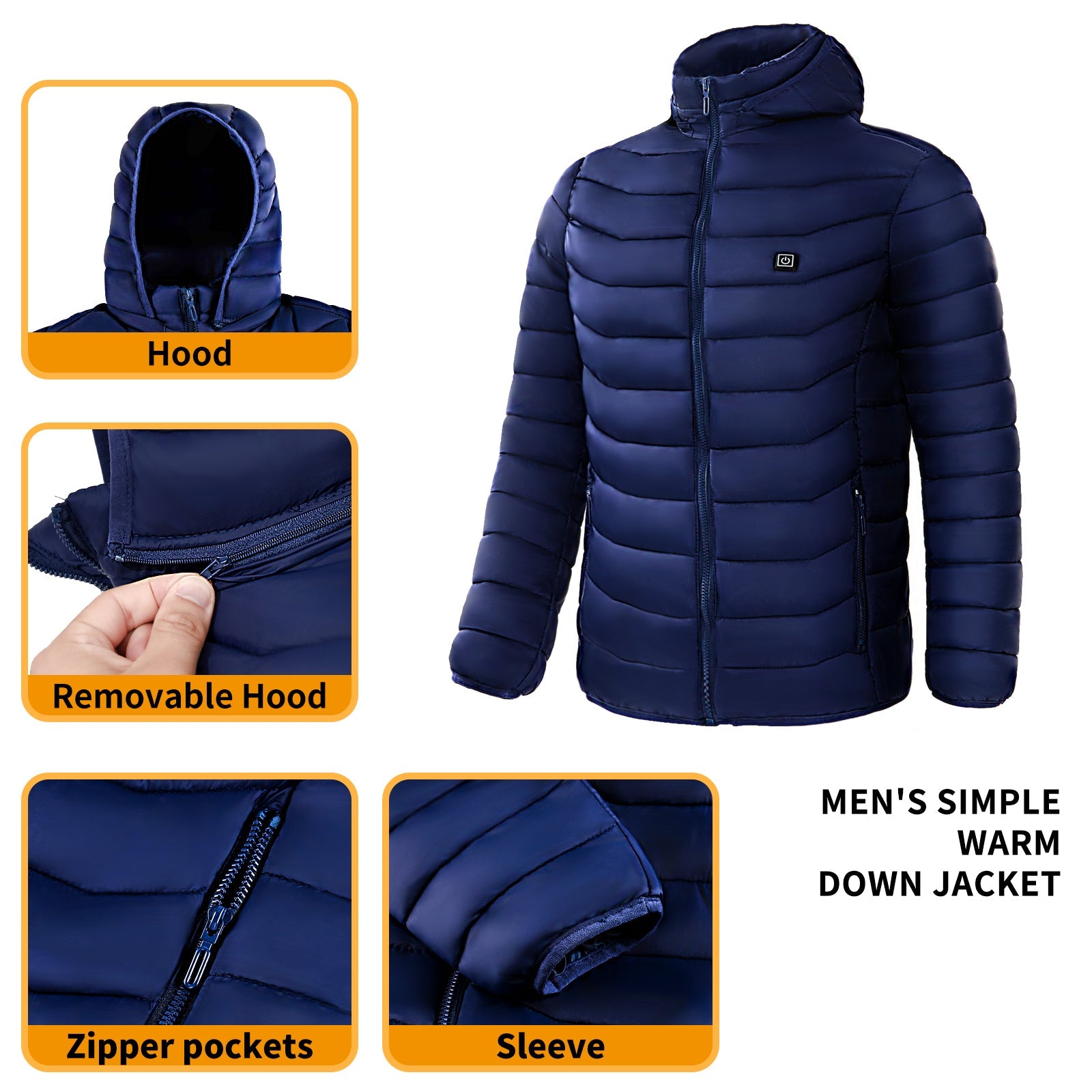 Men Heated Puffer Jacket Electric Heating Coat Insulated Hood Windbreaker 9Heat Zones - pokema42e5dae500f55dd1ca56cf6df98af894