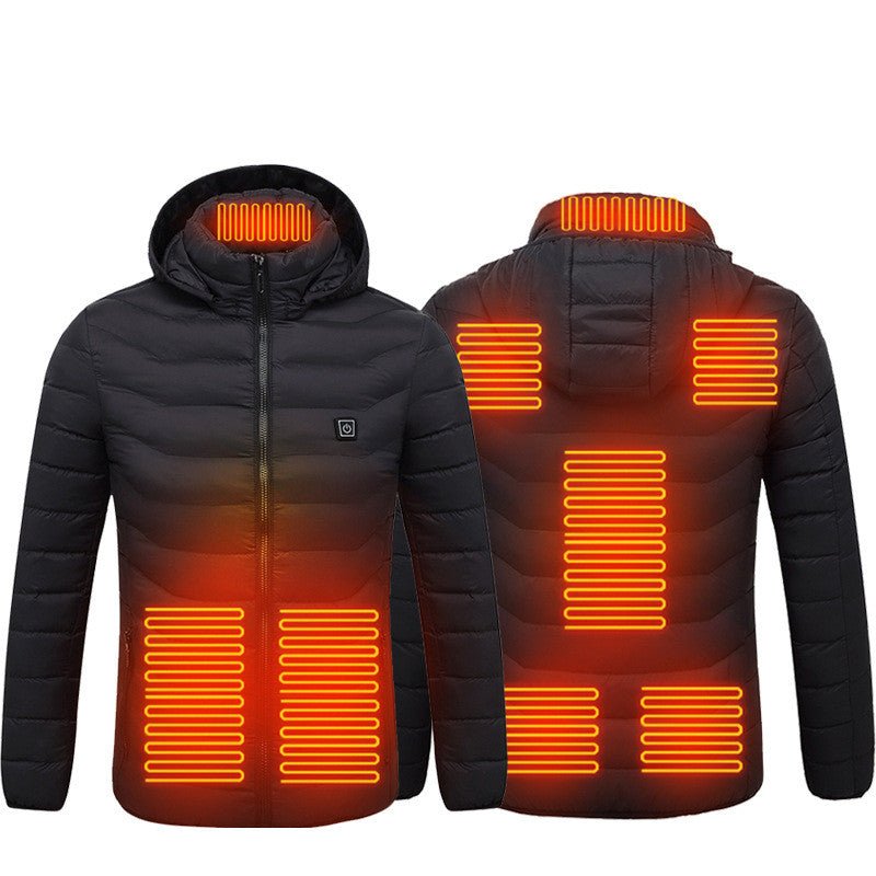 Men Heated Puffer Jacket Electric Heating Coat Insulated Hood Windbreaker 9Heat Zones - pokema1b472072a18fd48aa24cba0a02461319