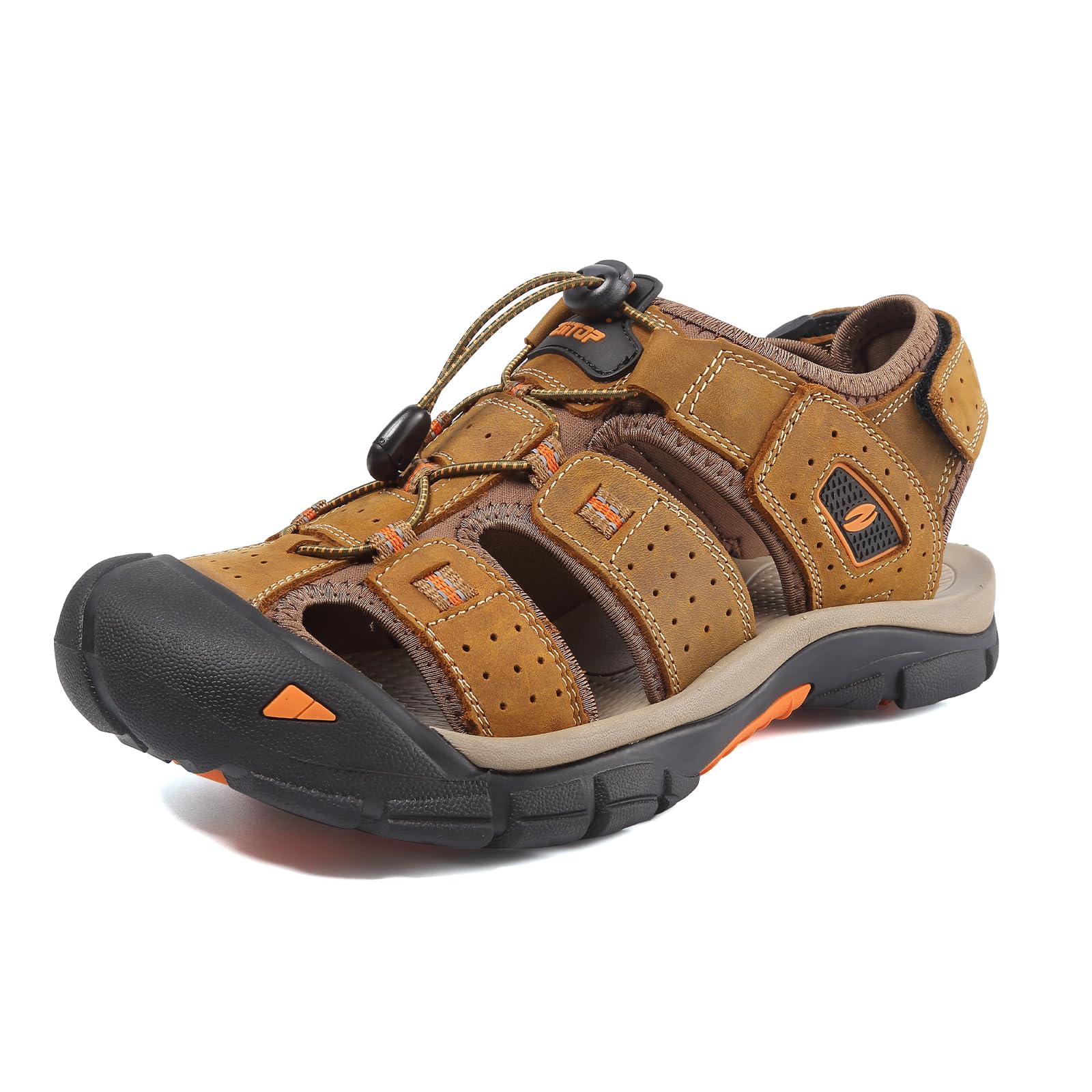 Men Sandals Closed Toe Walking Fastening Hiking Sport Shoes Leather Sandals - pokemaMen Sandals Closed Toe Walking Fastening Hiking Sport Shoes Leather Sandals