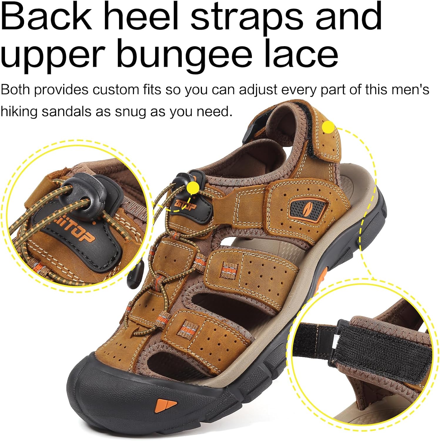 Men Sandals Closed Toe Walking Fastening Hiking Sport Shoes Leather Sandals - pokemaMen Sandals Closed Toe Walking Fastening Hiking Sport Shoes Leather Sandals
