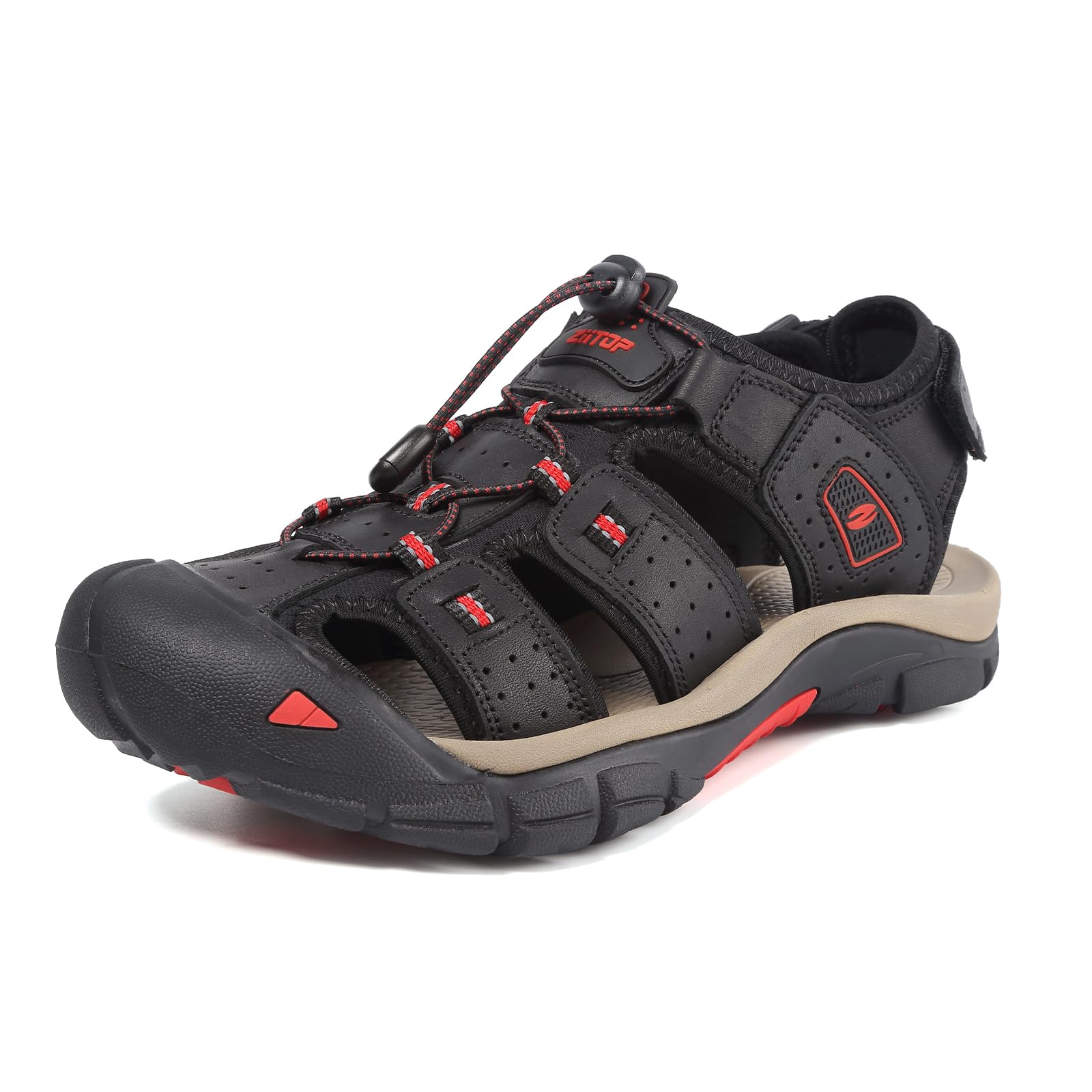 Men Sandals Closed Toe Walking Fastening Hiking Sport Shoes Leather Sandals - pokemaMen Sandals Closed Toe Walking Fastening Hiking Sport Shoes Leather Sandals