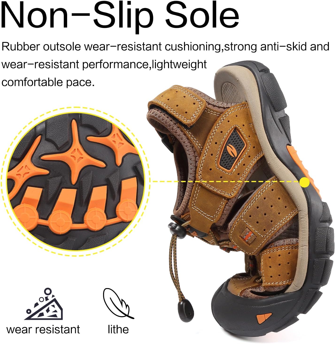 Men Sandals Closed Toe Walking Fastening Hiking Sport Shoes Leather Sandals - pokemaMen Sandals Closed Toe Walking Fastening Hiking Sport Shoes Leather Sandals