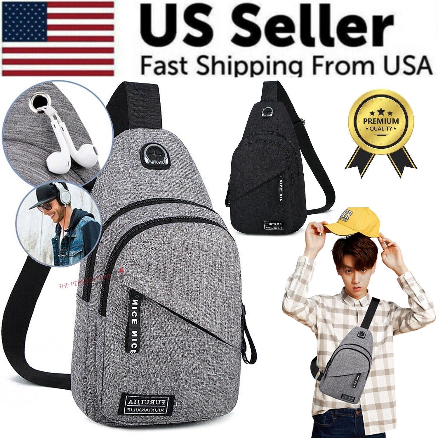 Men Women Sling Bag Chest Fanny Packs Cross Body Travel Sports Shoulder Backpack - pokemaMen Women Sling Bag Chest Fanny Packs Cross Body Travel Sports Shoulder Backpack