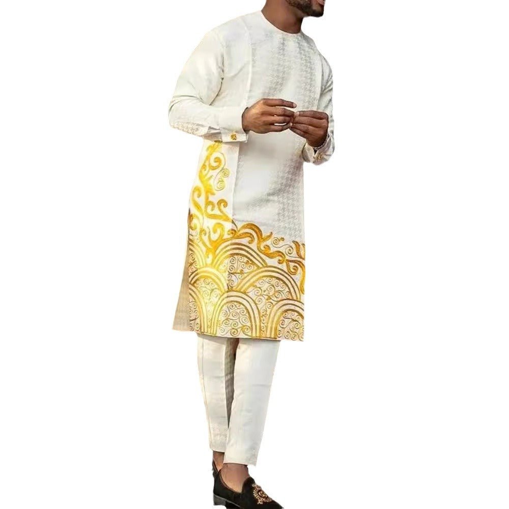 Men's Casual Minimalist Printed African Suit - pokema9cf44cff23b1c0a4dfcb2b526a6a2fd1