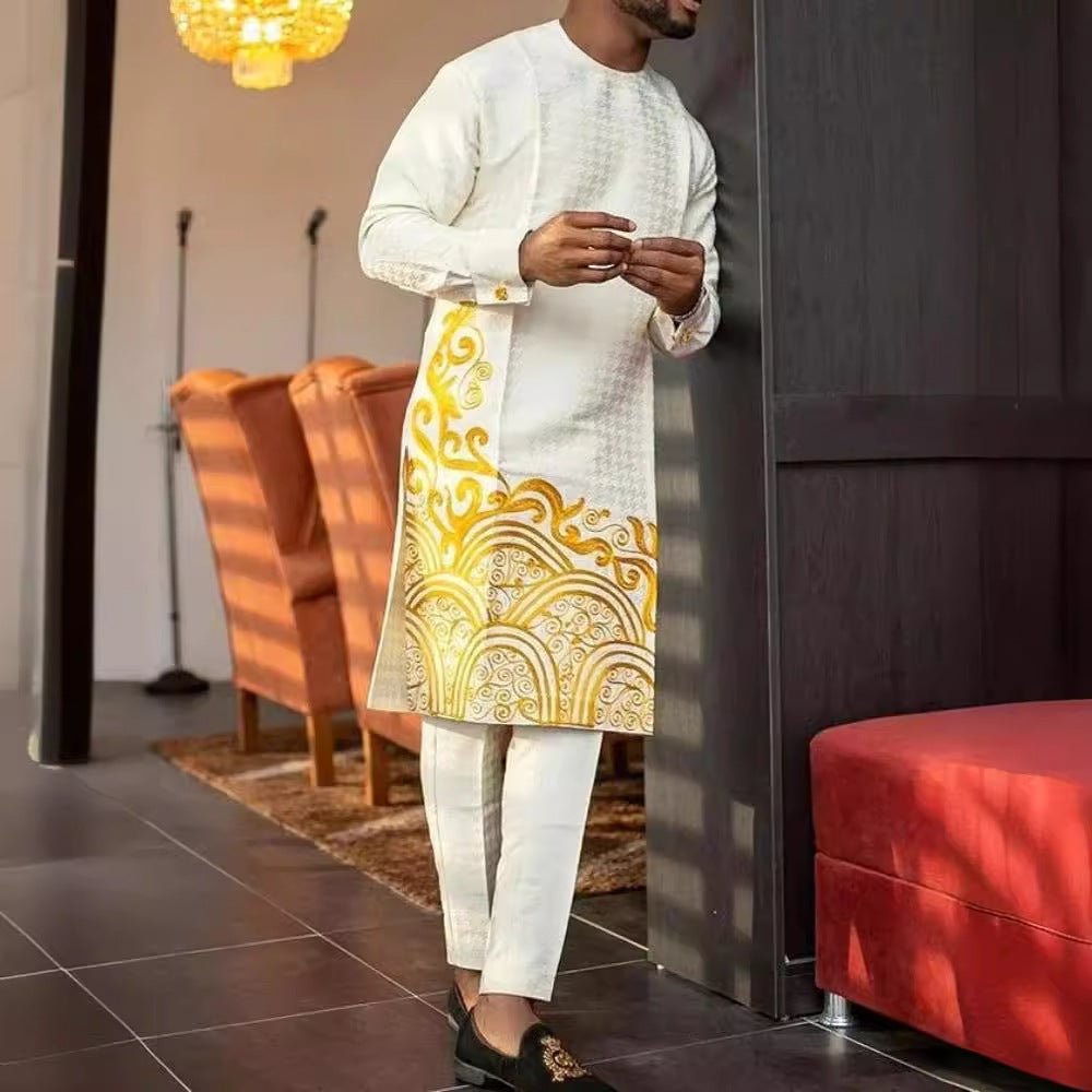 Men's Casual Minimalist Printed African Suit - pokema5e78861a2f881d9f6973f6e4f0f50897