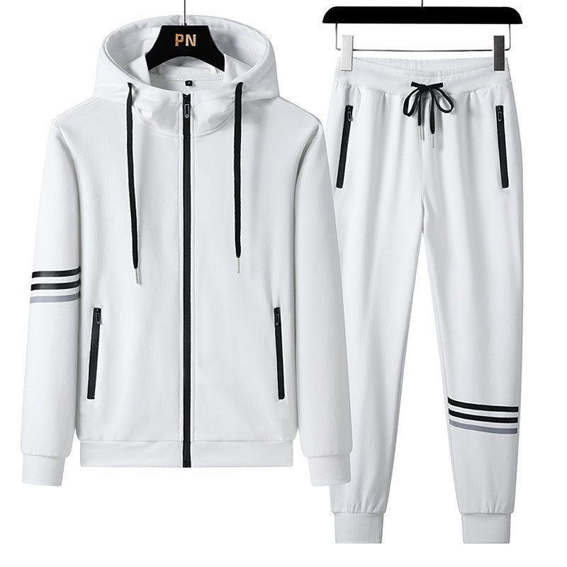 Men's Casual Sports Pure Cotton Hooded Sweater Trousers Two-piece Set - pokema6fa9083bdf59871a473faf818eaa9bc6