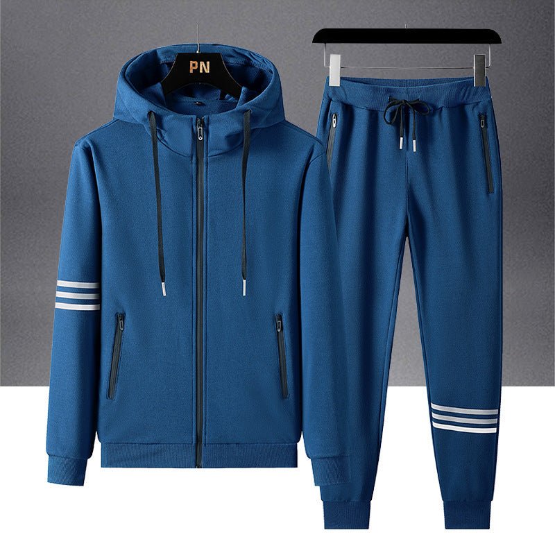 Men's Casual Sports Pure Cotton Hooded Sweater Trousers Two-piece Set - pokema41ac0d59d2ae543fe2cb0b48b3e4a759