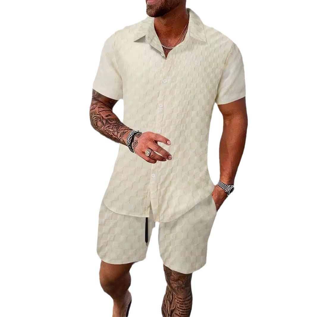 Men's Chemical Fiber Shirt Casual Suit - pokema1de0cb1ca24a87997724cbf59c612601