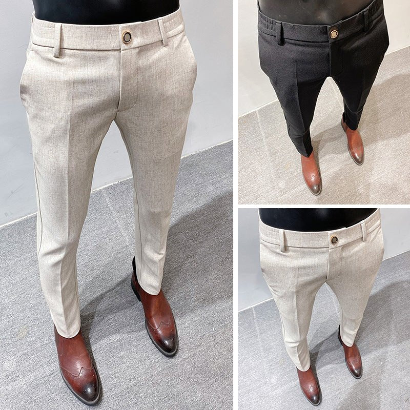 Men's Fashion Handsome Lightly Mature Simple Slim Fit Casual Ankle Banded Pants - pokema5fda7e64c151d39a43890f1b799d35b7