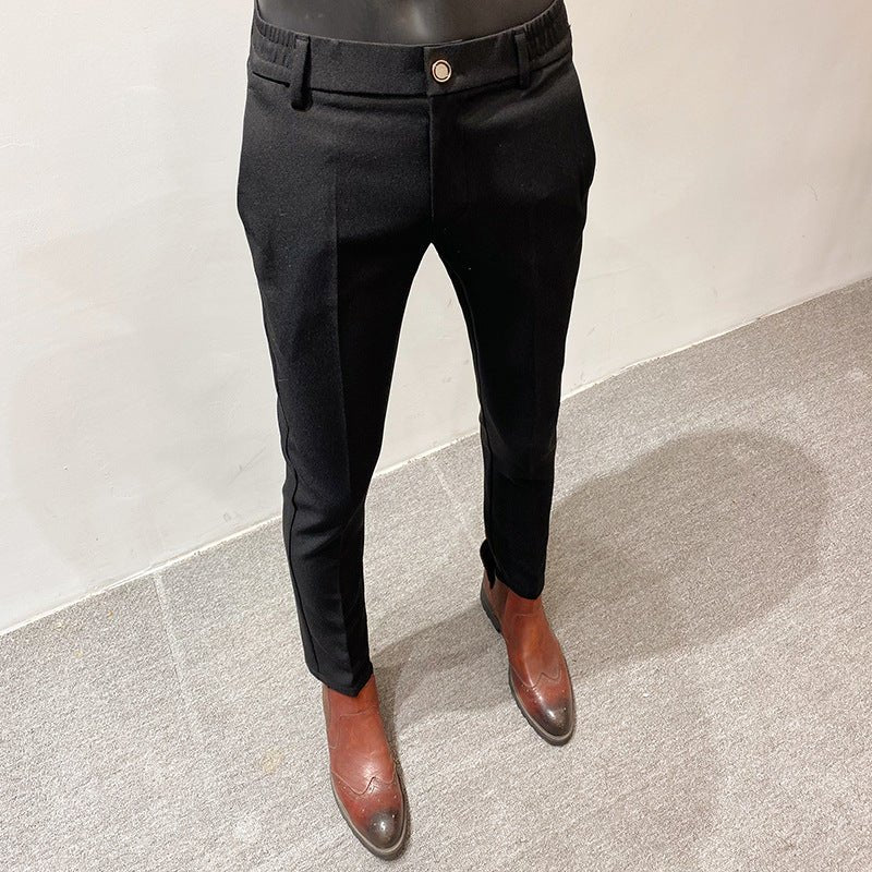 Men's Fashion Handsome Lightly Mature Simple Slim Fit Casual Ankle Banded Pants - pokema8078bb3ecb07655ffe6b948a0fb56a8e
