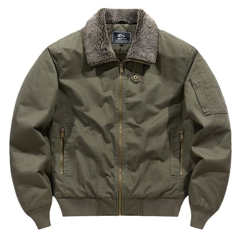 Mens Fleece-lined Loose-fit Plus-size Coat - pokemad1def6dbead26f167d3bbc32a93ab377