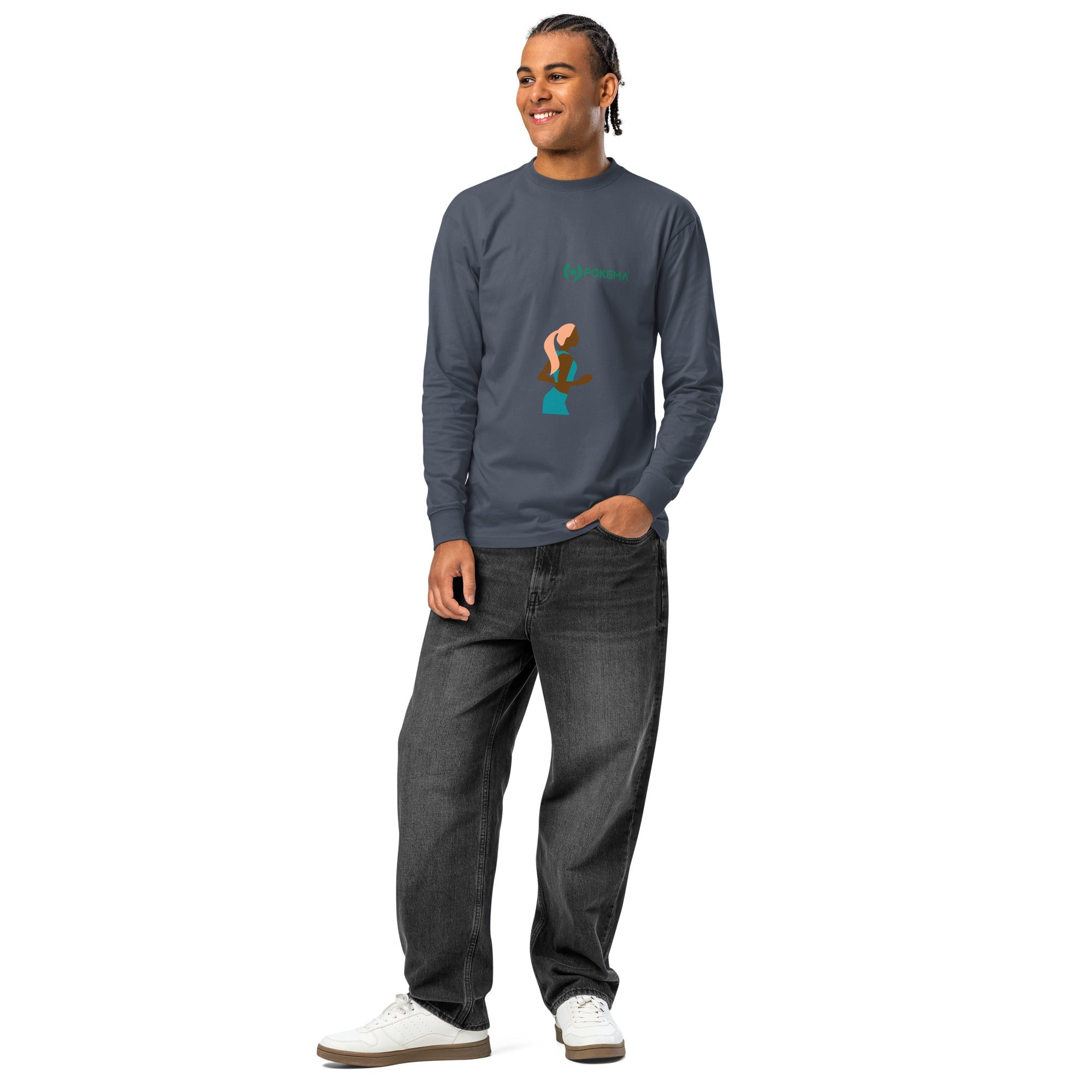 Men's heavyweight long sleeve t-shirt - pokemaProduct mockup