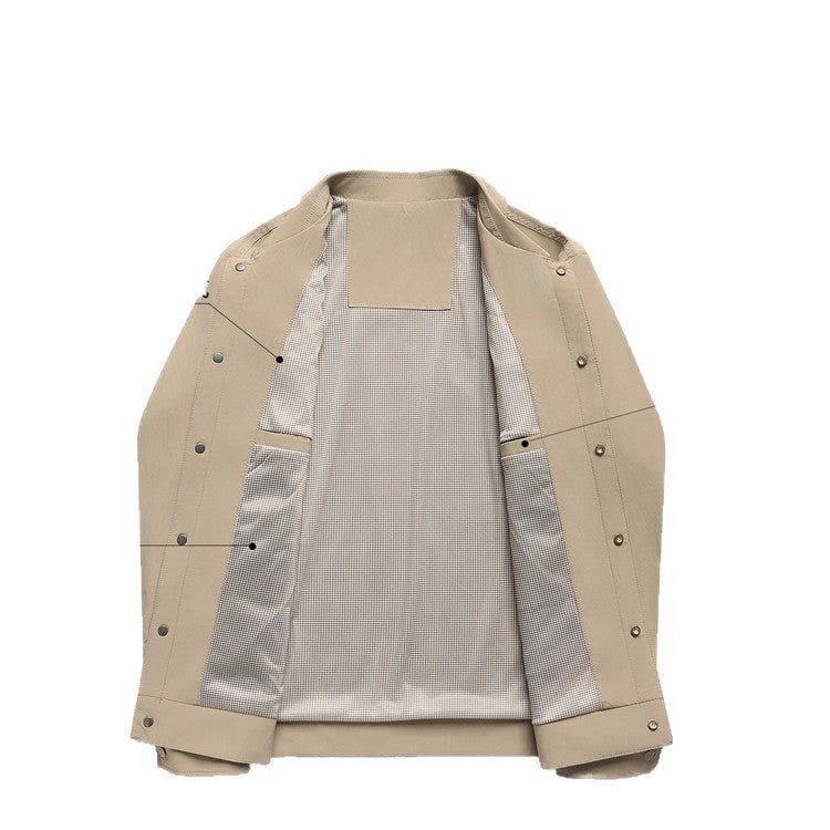 Mens Lapel Jacket With Buttoned Placket Top Coat - pokema982d5f2b6555d14804ea1df5ef4299e2