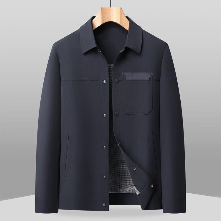 Mens Lapel Jacket With Buttoned Placket Top Coat - pokemabe8bf7c53e7e3935870d3e9bde8b8f0a