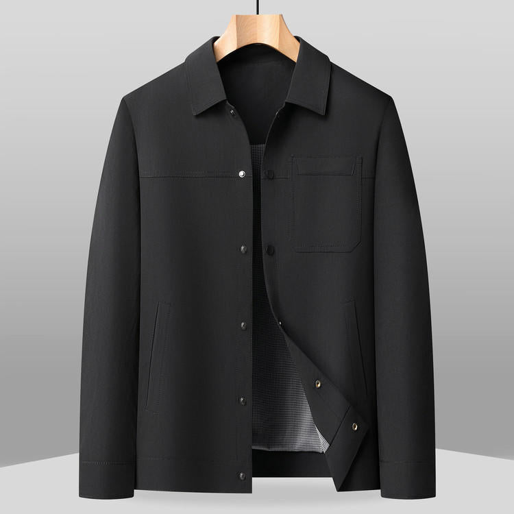 Mens Lapel Jacket With Buttoned Placket Top Coat - pokema51437e2251d4cc4365583cee37bfc030