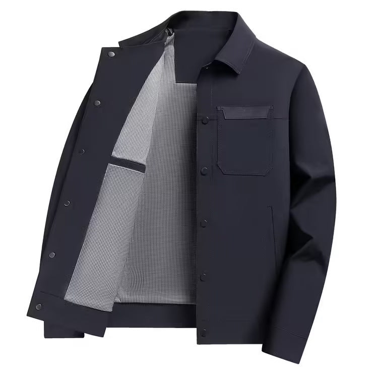 Mens Lapel Jacket With Buttoned Placket Top Coat - pokema3277dc2ba6aa53e1cb5acb0dd30e07d6