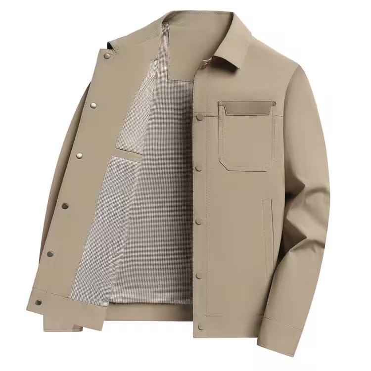 Mens Lapel Jacket With Buttoned Placket Top Coat - pokema2fee22073dac2fa4c7ddeb9fd7fdba18
