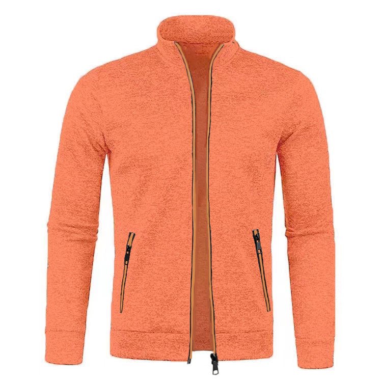 Mens Long Zippered Knitted Cardigan - pokema69189bf414c18b465c74e801bdda086f