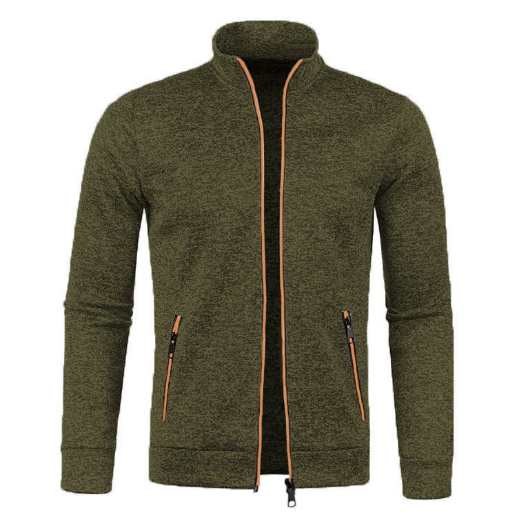 Mens Long Zippered Knitted Cardigan - pokema89cb406fc245ebabd0b96ea13ffd994f