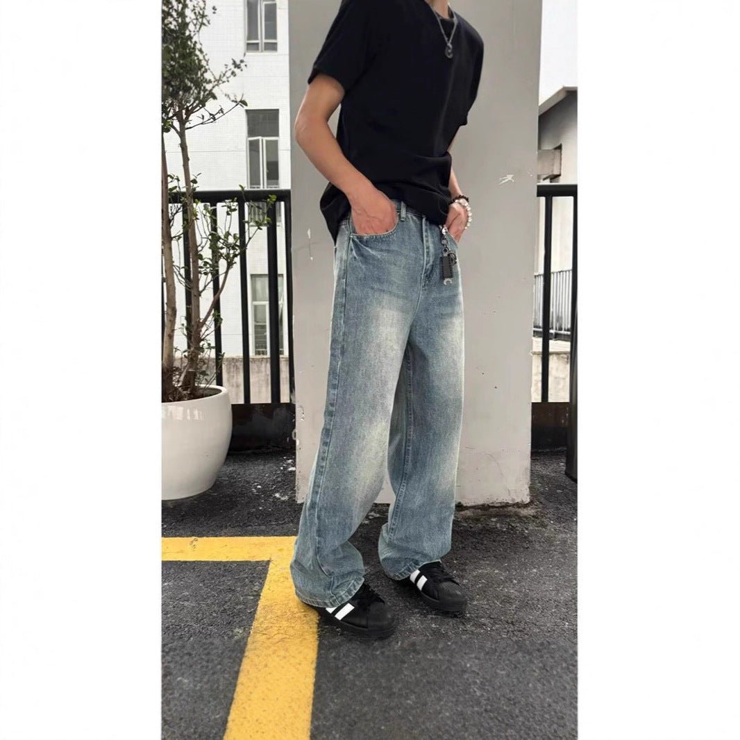 Mens Loose-Fit Straight-Leg Trousers With Lightning Bolt Pattern - pokema6a340f3748f0ab45c5b1e05a9e28891c
