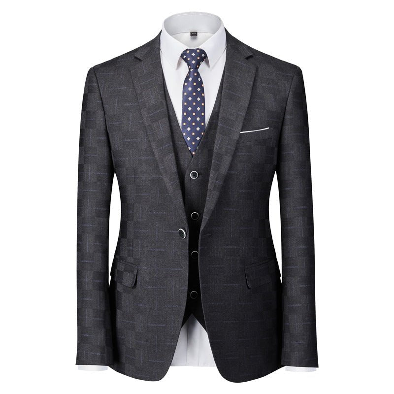 Mens New Plaid Set Mens Foreign-trade Suit - pokema6b37774c85e84460afa804f7e87d03ad