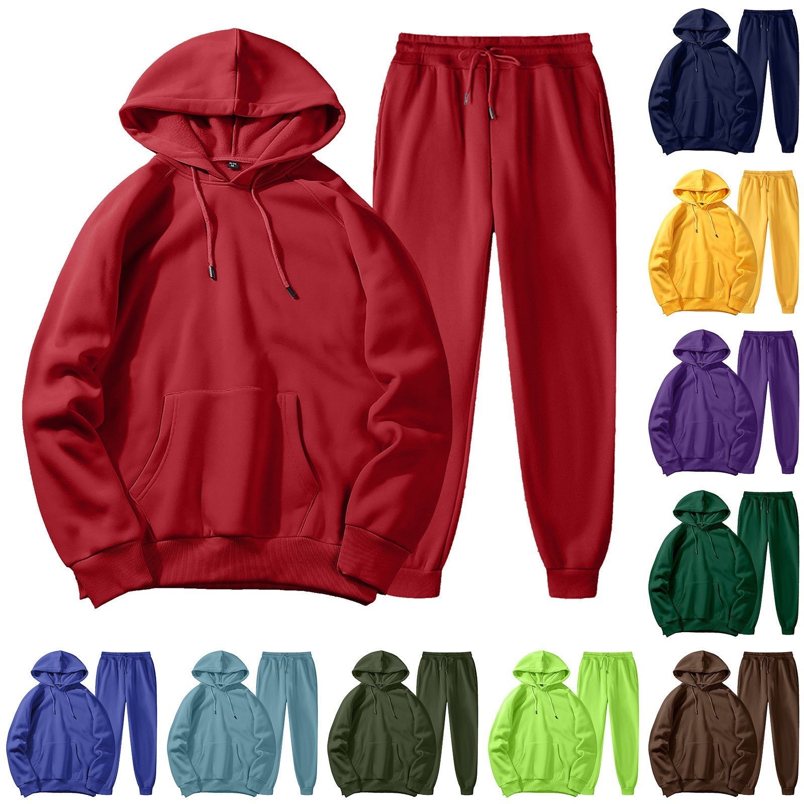Men's Spring, Autumn And Winter Sports Casual Solid Color Coat Sweatshirt Trousers Suit - pokema710cd09639abe9d3c3423ece89b69b34