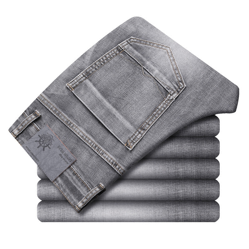 Mens Straight-Leg Retro Stretch Denim Trousers - pokema4976716e7942fa3f12254114cec61b94