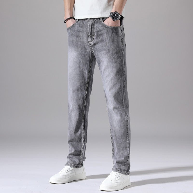 Mens Straight-Leg Retro Stretch Denim Trousers - pokemadfbeb36c715034a43d78f15f0dbead53