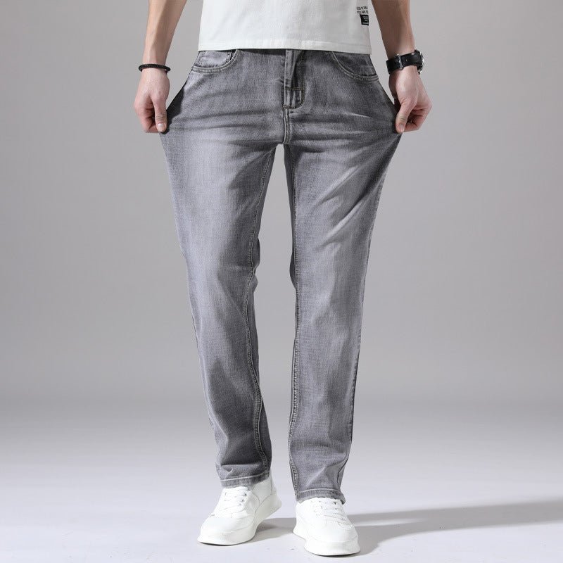 Mens Straight-Leg Retro Stretch Denim Trousers - pokemad8127d63bf2bf19579490c4b0e36e842