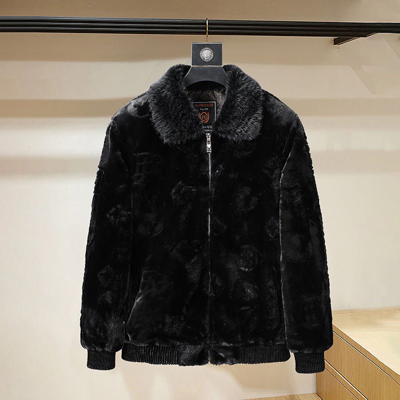 Mens Western-style Jacket Fur Coat Sweater - pokemaa1e5540ac2af5347e62666056f1b824a