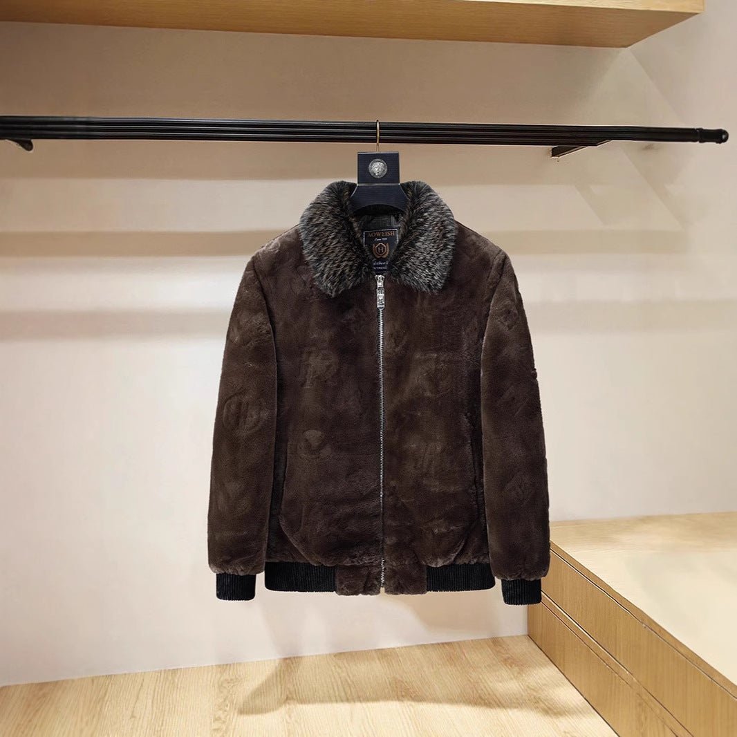 Mens Western-style Jacket Fur Coat Sweater - pokema53de5b06bbeddaf8c93e12e724431800
