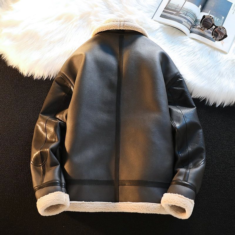 Men's Winter Fleece Cashmere Leather Coat - pokemab2735556cf97477cc29860e6224012e7