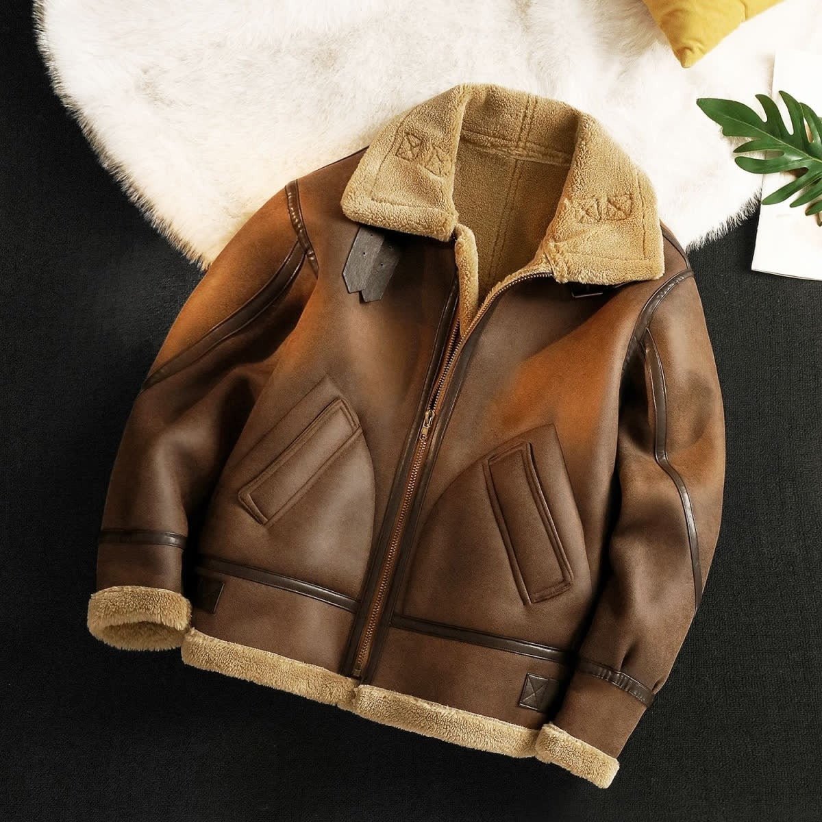 Men's Winter Fleece Cashmere Leather Coat - pokemaea84bc0a41e35af6a8c6c1a0041ef981