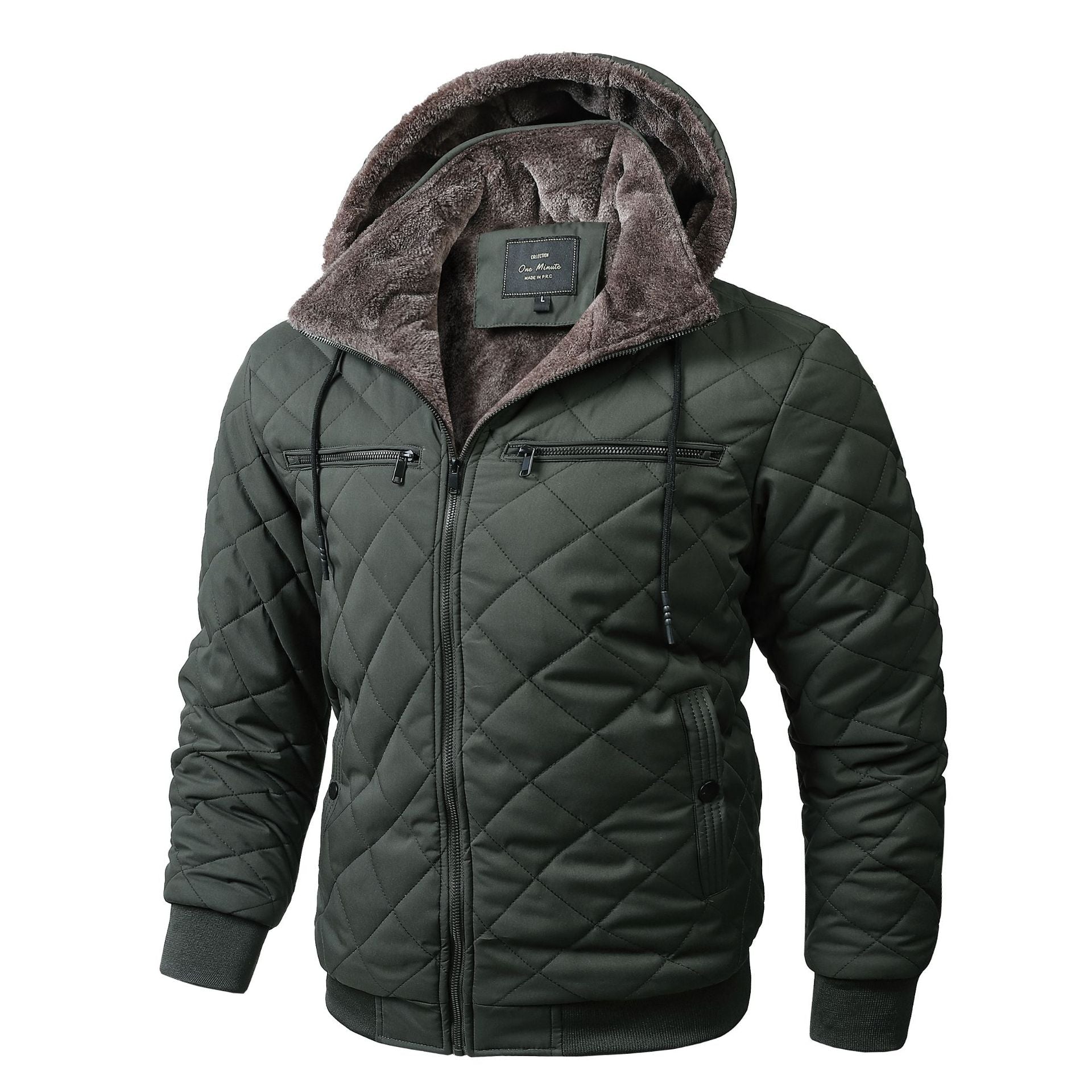 Mens Winter Fleece Lined Jacket Warm Insulated Cotton Coat - pokemaab478a6cdc014b233ad67db00a3110d5