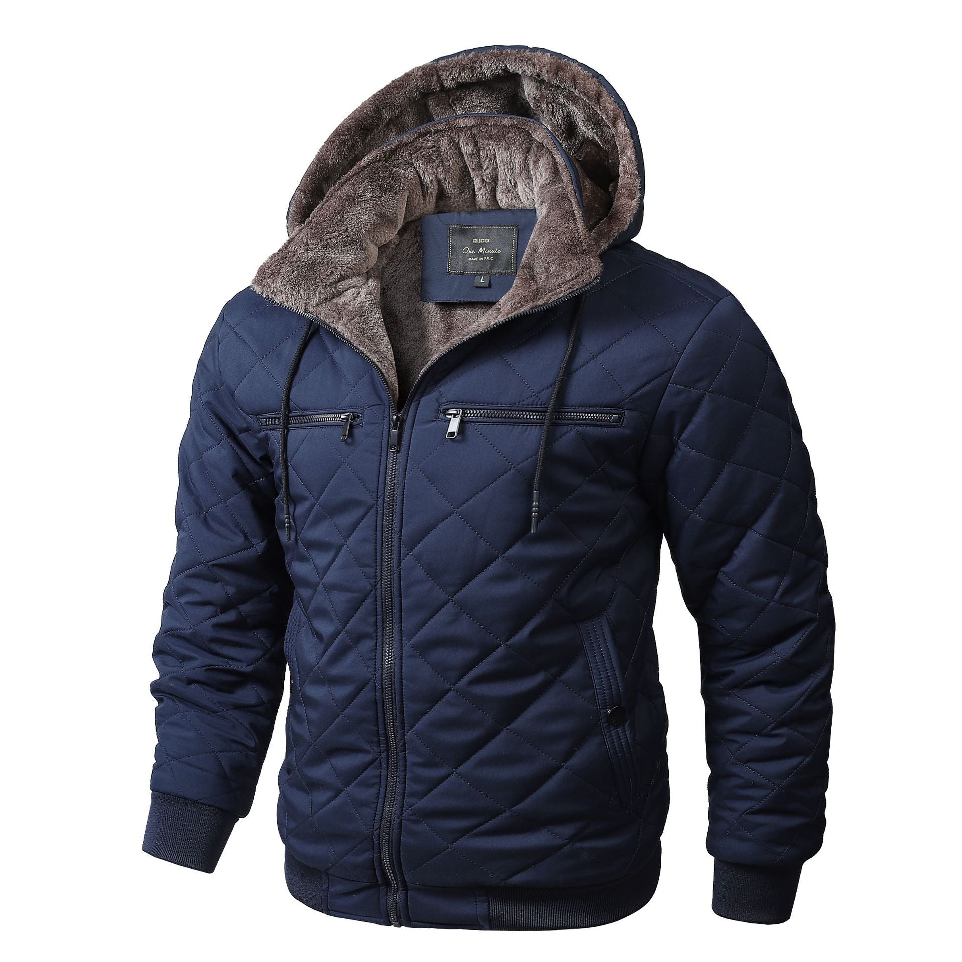 Mens Winter Fleece Lined Jacket Warm Insulated Cotton Coat - pokema2c3bdeab4639d6c294a682a43f6812f2