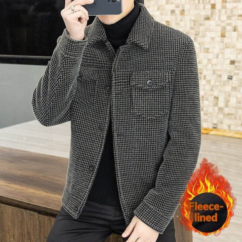 Mens Wool Coat Autumnwinter Jacket Trendy Short Style - pokemaad593024cfe37f93c57833704bdde62f