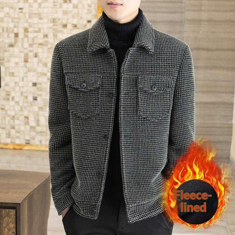 Mens Wool Coat Autumnwinter Jacket Trendy Short Style - pokemafa8e1cd17aed9950c5a2486737ffea39