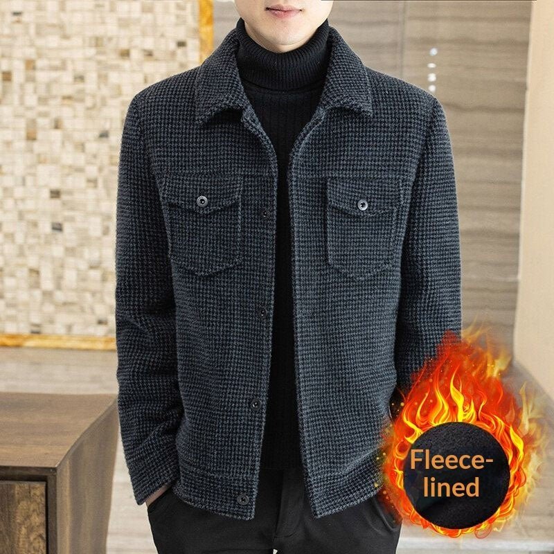 Mens Wool Coat Autumnwinter Jacket Trendy Short Style - pokemae1400bf0b930425a7b8fb5a71daab14f