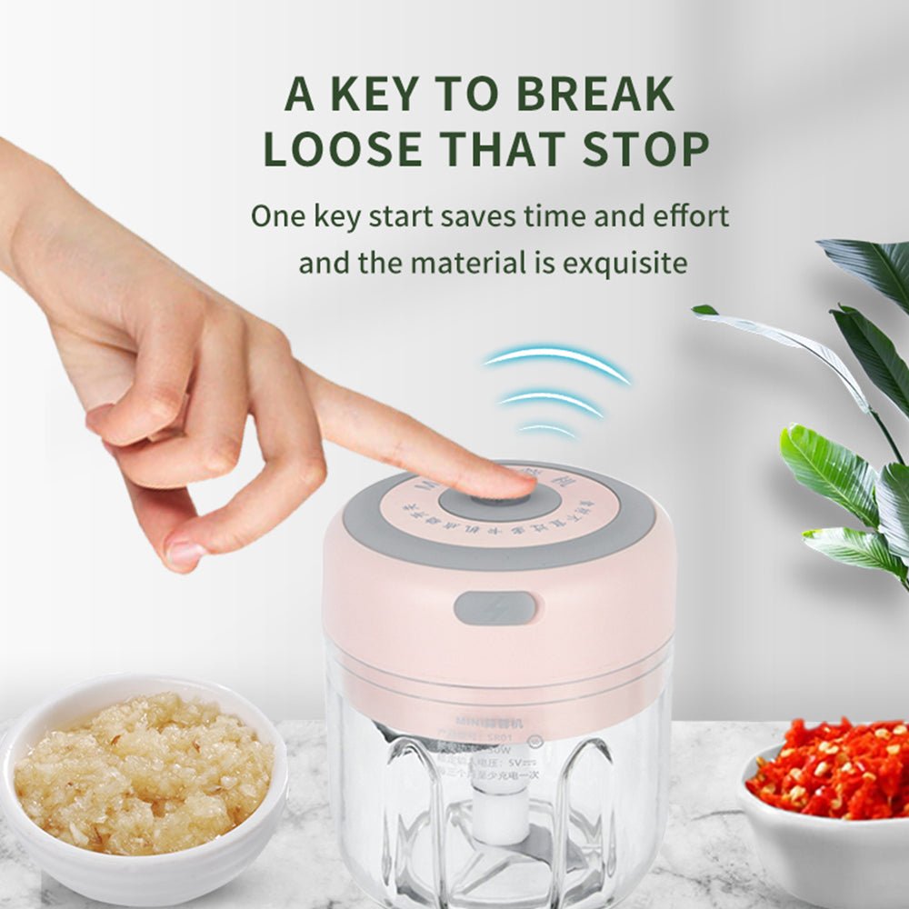 Mini Electric Garlic Chopper USB Charging Ginger Masher Machine Sturdy Durable Chili Vegetable Crusher Kitchen Tool - pokema6e51770caaf2b14ac07a3a8102c02e58