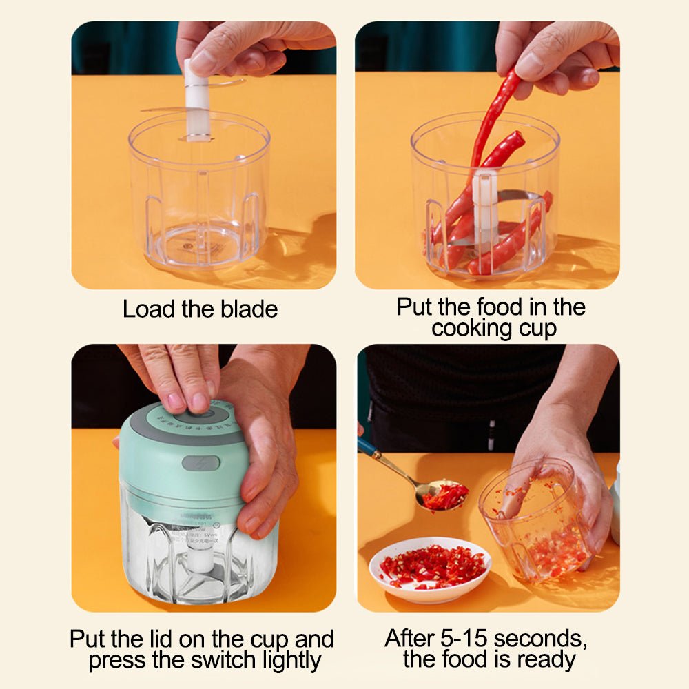 Mini Electric Garlic Chopper USB Charging Ginger Masher Machine Sturdy Durable Chili Vegetable Crusher Kitchen Tool - pokema5fb3214c66c8b0ab89f639b6f451be91